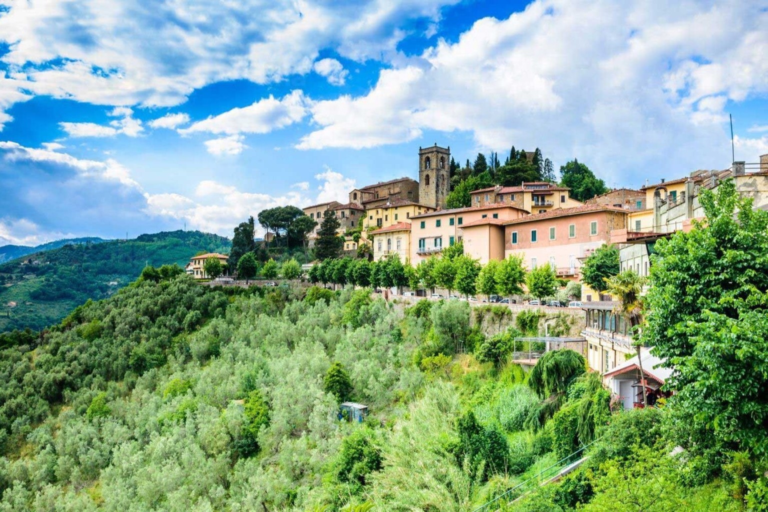 Private transfer stop Montecatini Alto medieval hilltop village Tuscany