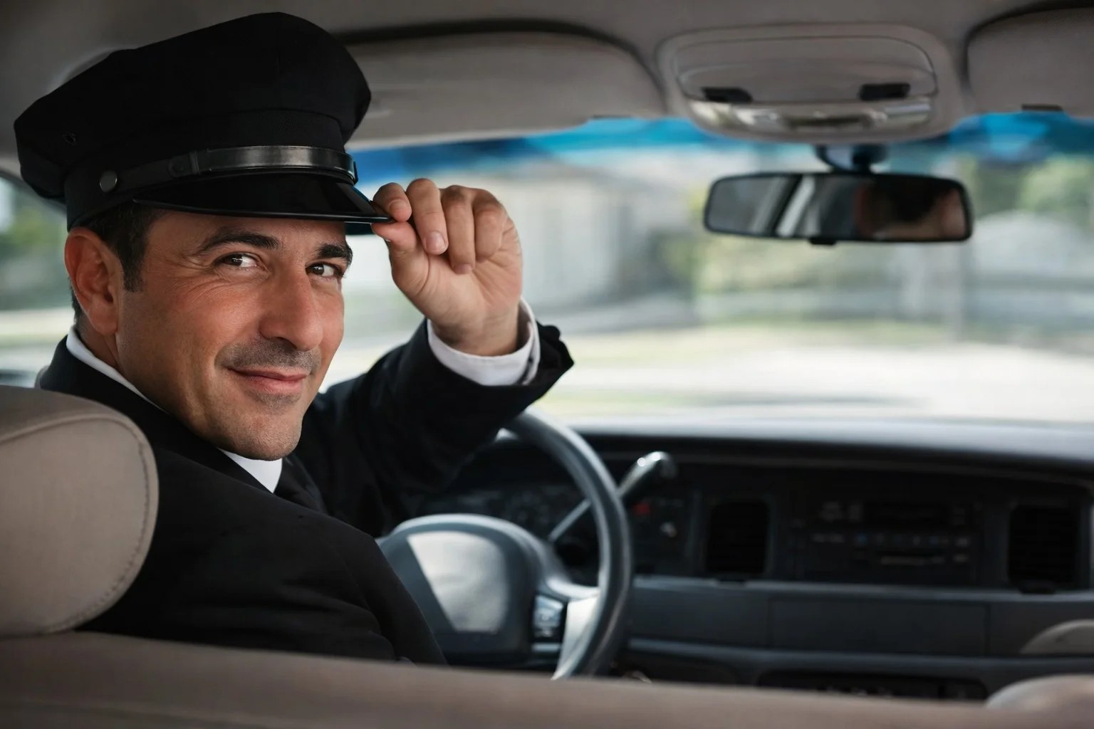 Private chauffeur opening Mercedes V-Class door for family at luxury villa — chauffeur hire Tuscany